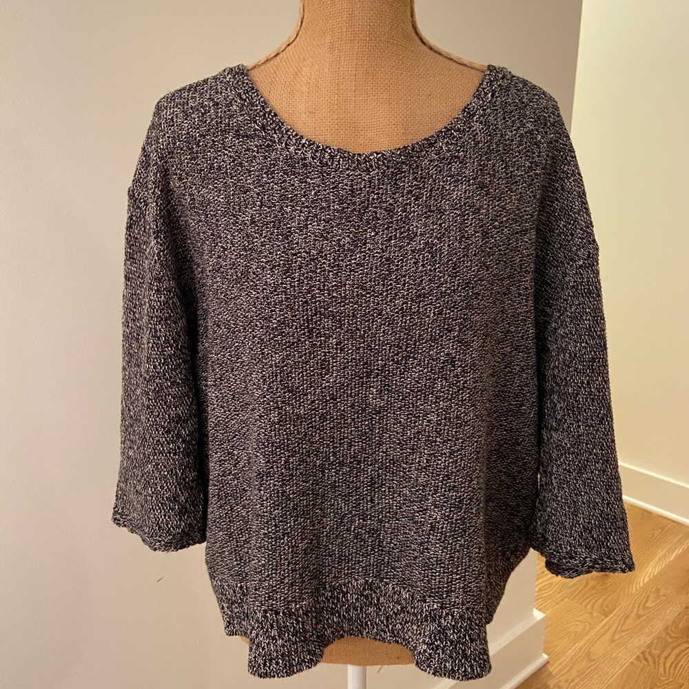 Free People Black & White Oversized Sweater